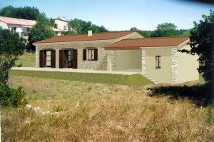 Aus dem Bauantrag - das Haus in 3D im Grundstück Aus dem Bauantrag - das Haus in 3D im Grundstück