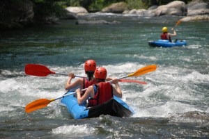 Kajak-Paddler auf der Ardèche