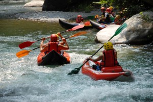 Kajak-Paddler auf der Ardèche